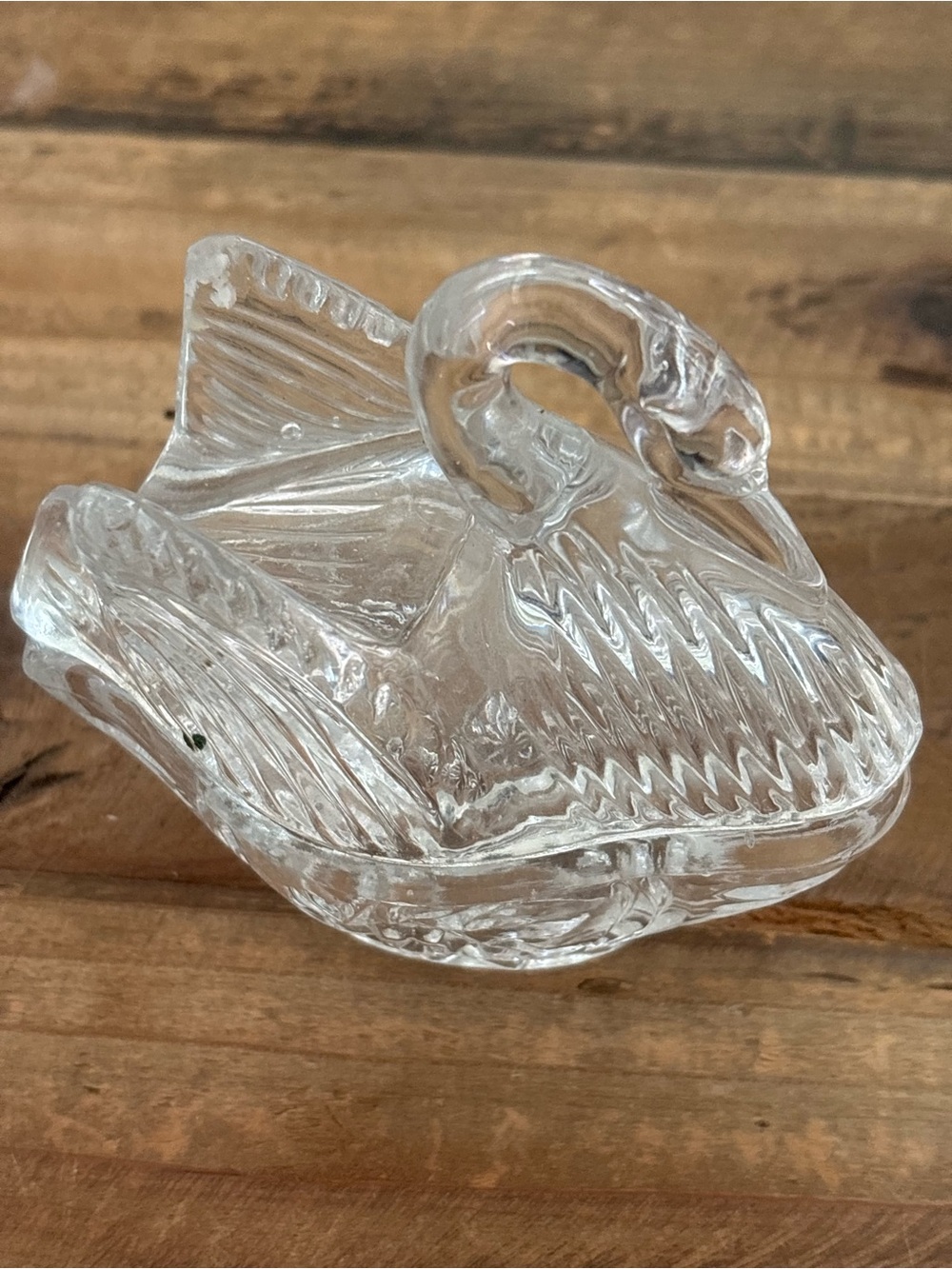 Clear Glass Swan Dish